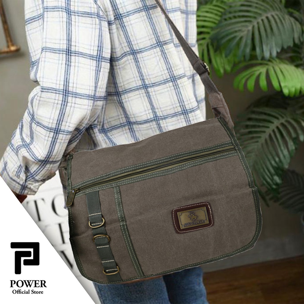 Tas Selempang Kanvas Polo Power Shoulder bag Canvas Import Tas Slempang Kanvas Pria Import #1021