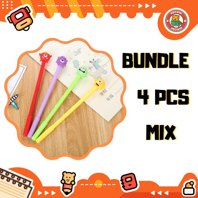 

:=:=:=:=] Pulpen Motif Halloween Monster Bundle 4 Pcs Mix Warna PN0209