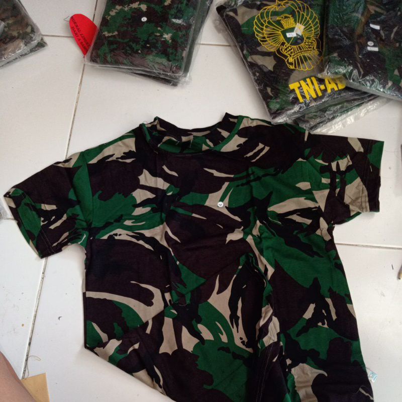 ORI 100%. Kaos loreng jatah TNI. Malvinas, NKRI, Kostrad, Raider