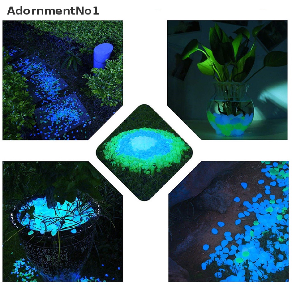 (AdornmentNo1) 20pcs Batu Kerikil Luminous Glow In The Dark Untuk Dekorasi Akuarium Ikan