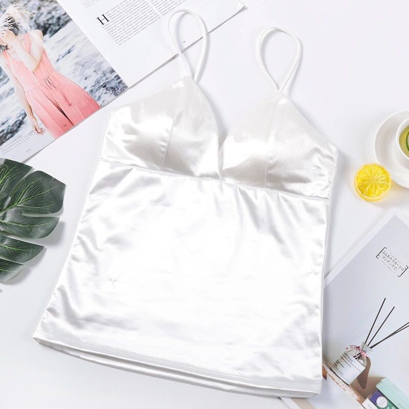 Tanktop Wanita Import Pakaian Dalam Wanita Tank Top Fashion Bahan Satin Lembut-4