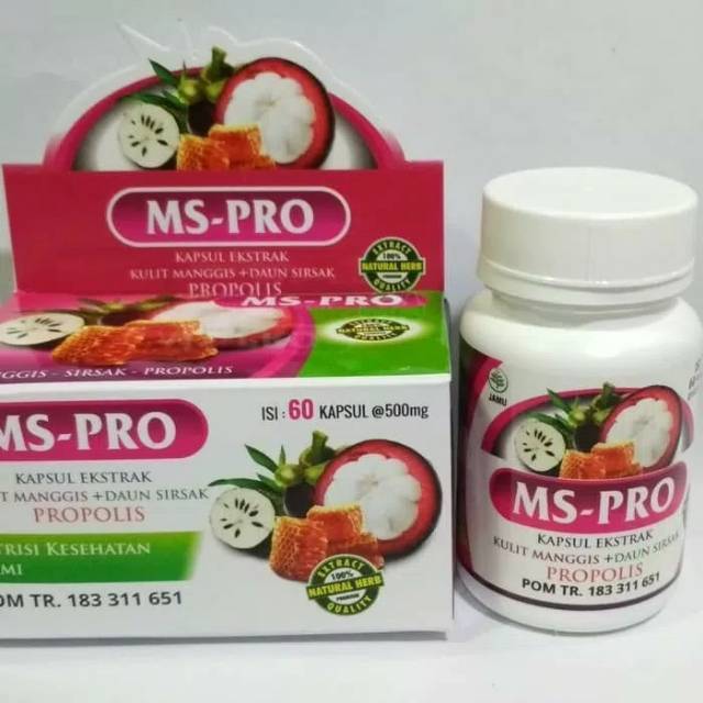 Ms Pro Kapsul Kulit Manggis Daun Sirsak Plus Propolis Kaya Manfaat Indonesia