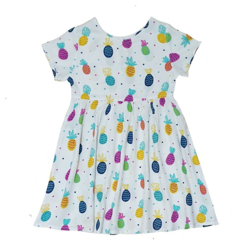 Latuna Dress (Fruity White) Baju Anak 2-5 Tahun Dress Anak Murah Grosir