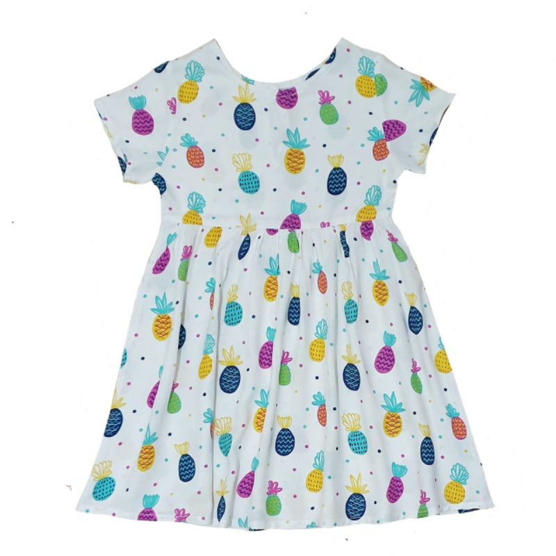 Latuna Dress (Fruity White) Baju Anak 2-5 Tahun Dress Anak Murah Grosir