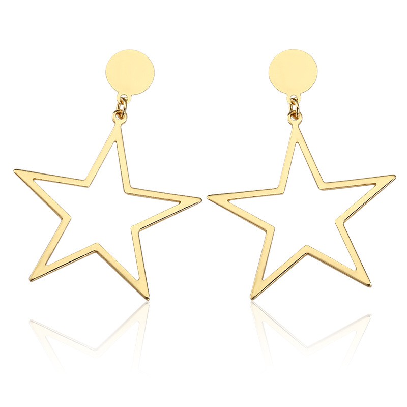 Anting-anting bintang berujung lima berongga Anting-anting berlebihan yang sederhana dan bergaya