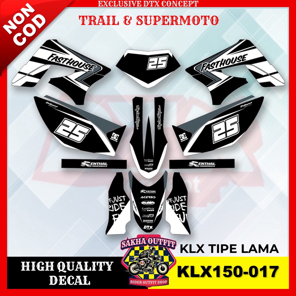 Decal KLX stiker motor stiker trail KLX stiker motor keren decal KLX 150 stiker variasi motor decal 