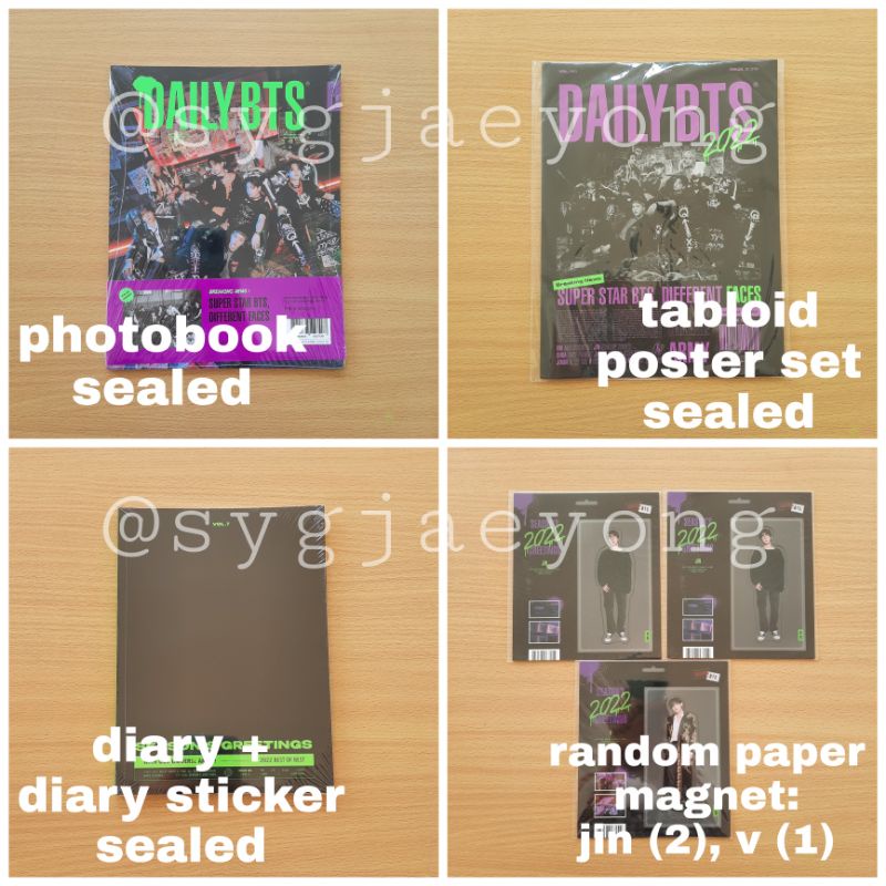 SHARING BTS SEASON GREETING 2022 - DIARY + DIARY STICKER, PHOTOBOOK, TABLOID POSTER - SG22