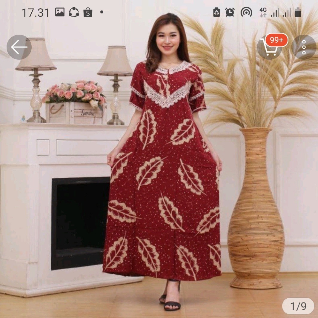 Kemeja Batik Bahu Pendek Motif Wayang Semar Mesem