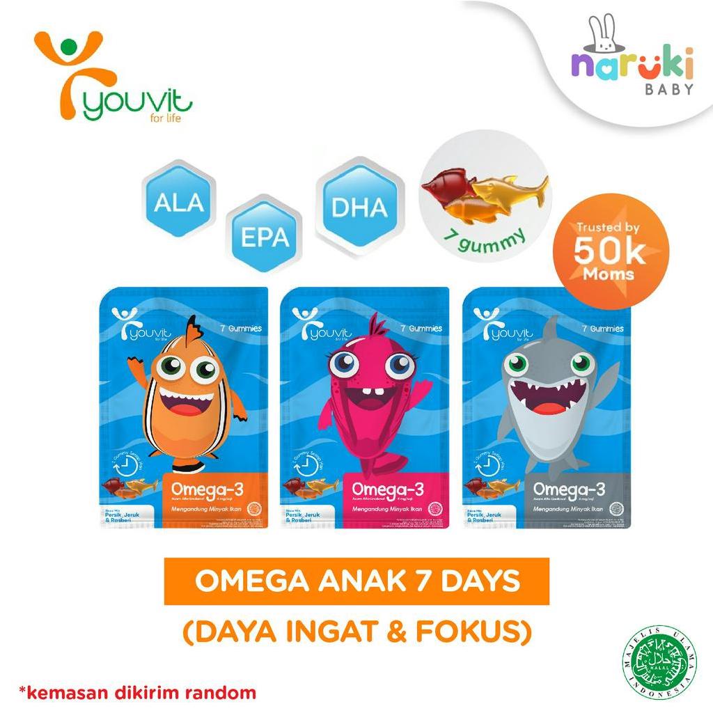 Youvit Omega 3 Kids Omega3 Anak isi 7 Gummies untuk Seminggu