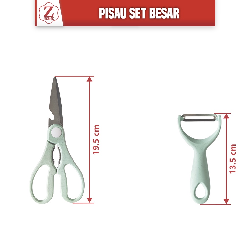 Pisau Set Warna Set 6 In 1 Pisau Set Warna Pastel Dengan Wadah Kitchen Knife 6 In 1 Dengan Wadah Berkualitas Pisau Dapur