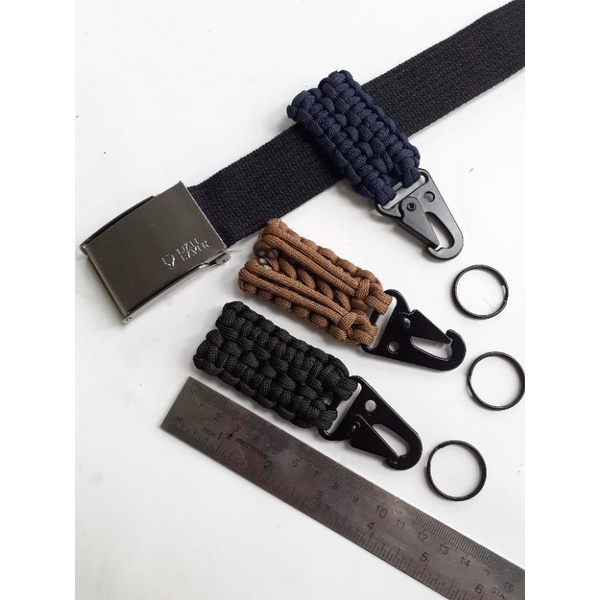 Tactical Gantungan kunci Paracord sabuk ikat pinggang Belt Keeper Keychain Tactical