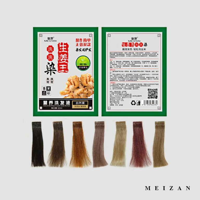 MEIZAN-BLACK  hair color shampoo pewarna cat rambut hitam