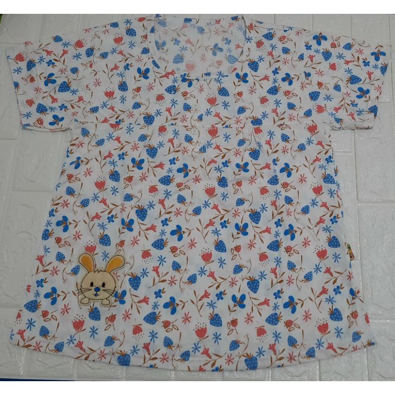 Baju dan celana tidur wanita ibu-ibu biru (L), motif kelinci