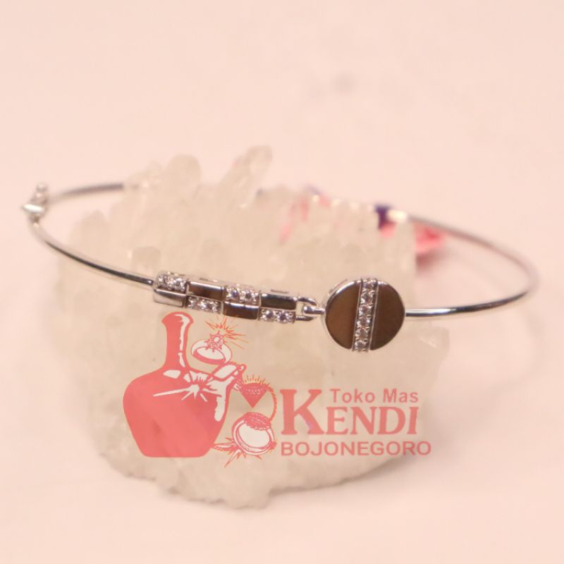 Gelang Emas putih Bangle Gold YT EG oval Cartier simple mata tanam