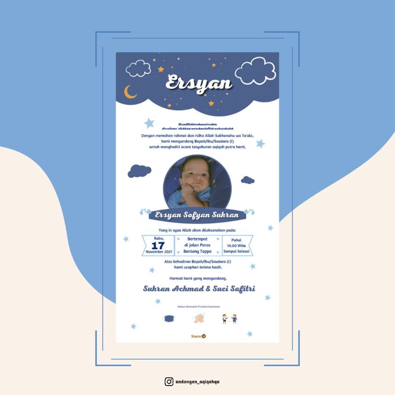 UNDANGAN AQIQAH JPG TEMA BIRU