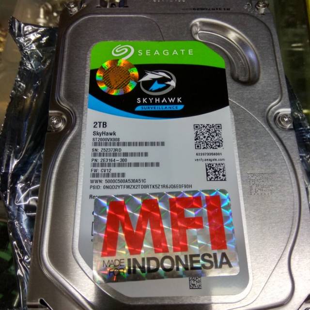 Hdd 2tb harddisk seagate sky hawk 2tb mfi garansi resmi 3tahun murah bagus