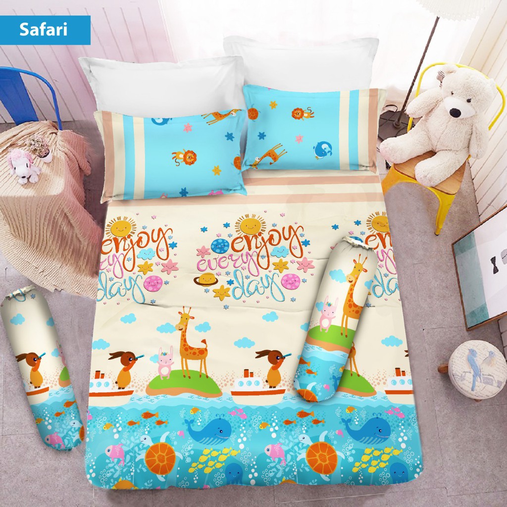 WW Sprei Vito 180 SAFARI 180x200 King Size kids anak remaja jerapah