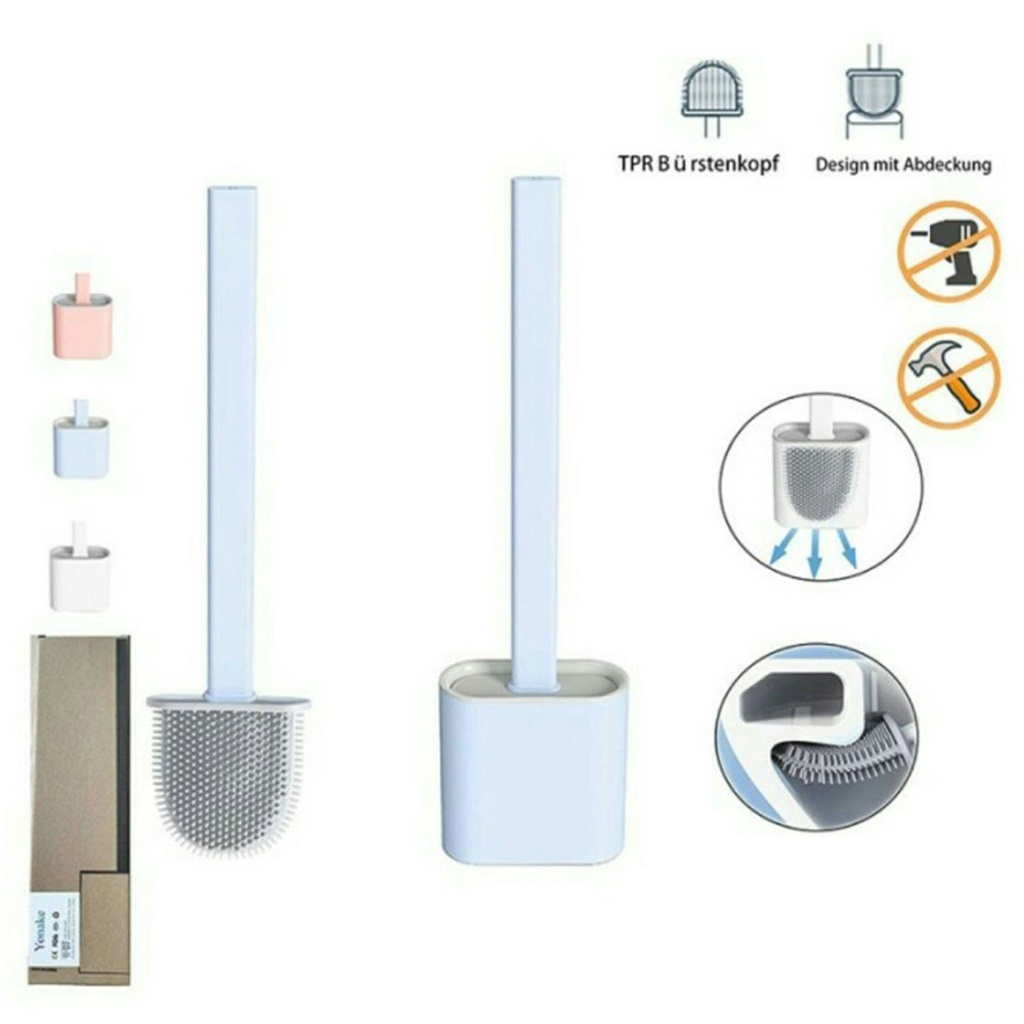 ☀ACCBAYI.ID☀ ACC0037 Sikat Toilet Silikon Dengan Wadah / Sikat WC Silikon / Brush Toilet Silicone