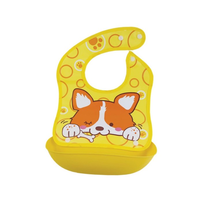 Baby Safe BIB02 Celemek makan Slabber Bib Foldable with Crumb Catcher