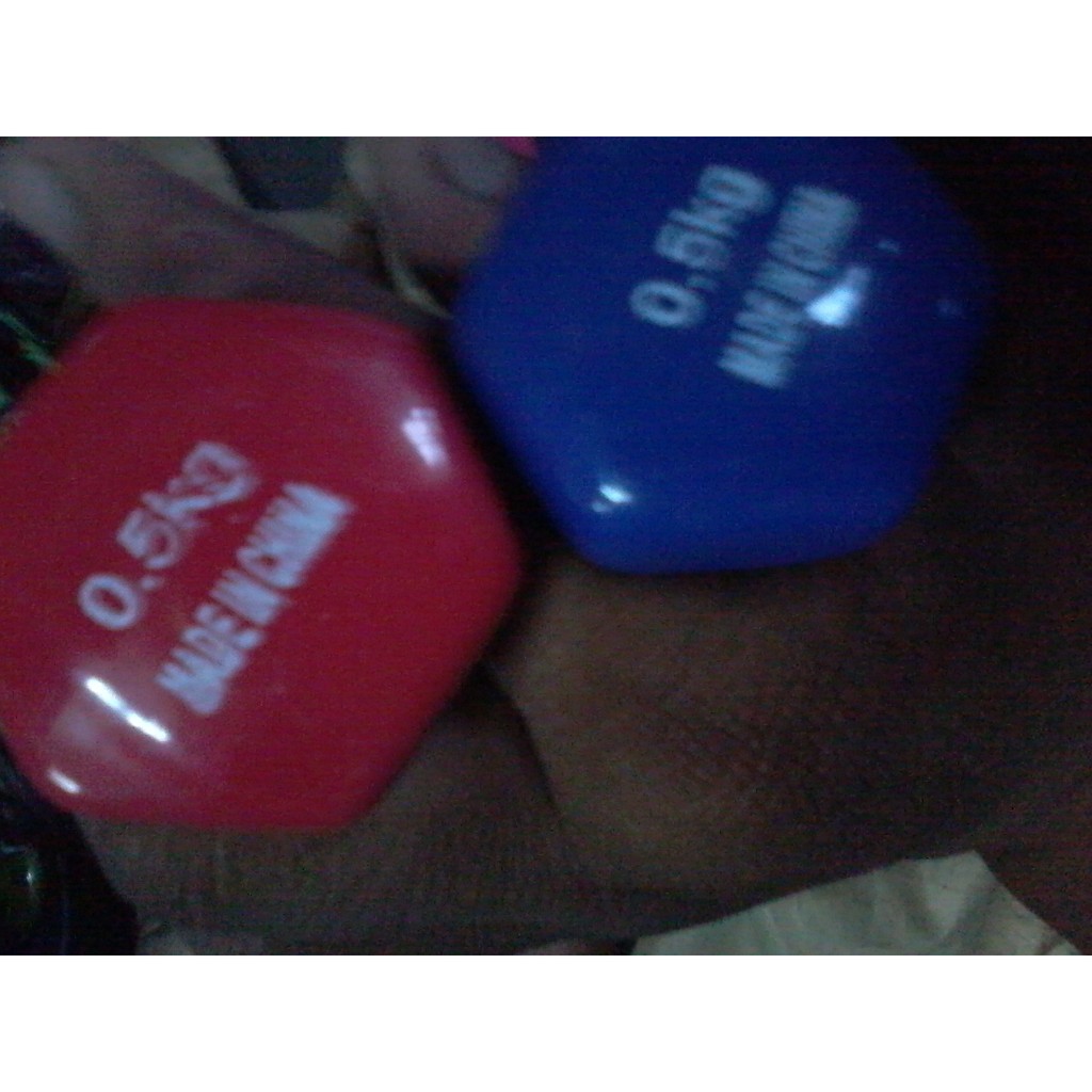 Dumbell/barbel besi IMPORT LIMITED EDITION 0,5kg sepasang biru dan merah