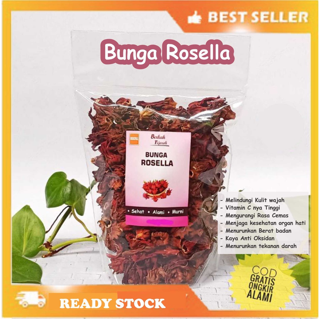 

100 gr BUNGA ROSELLA MERAH KERING