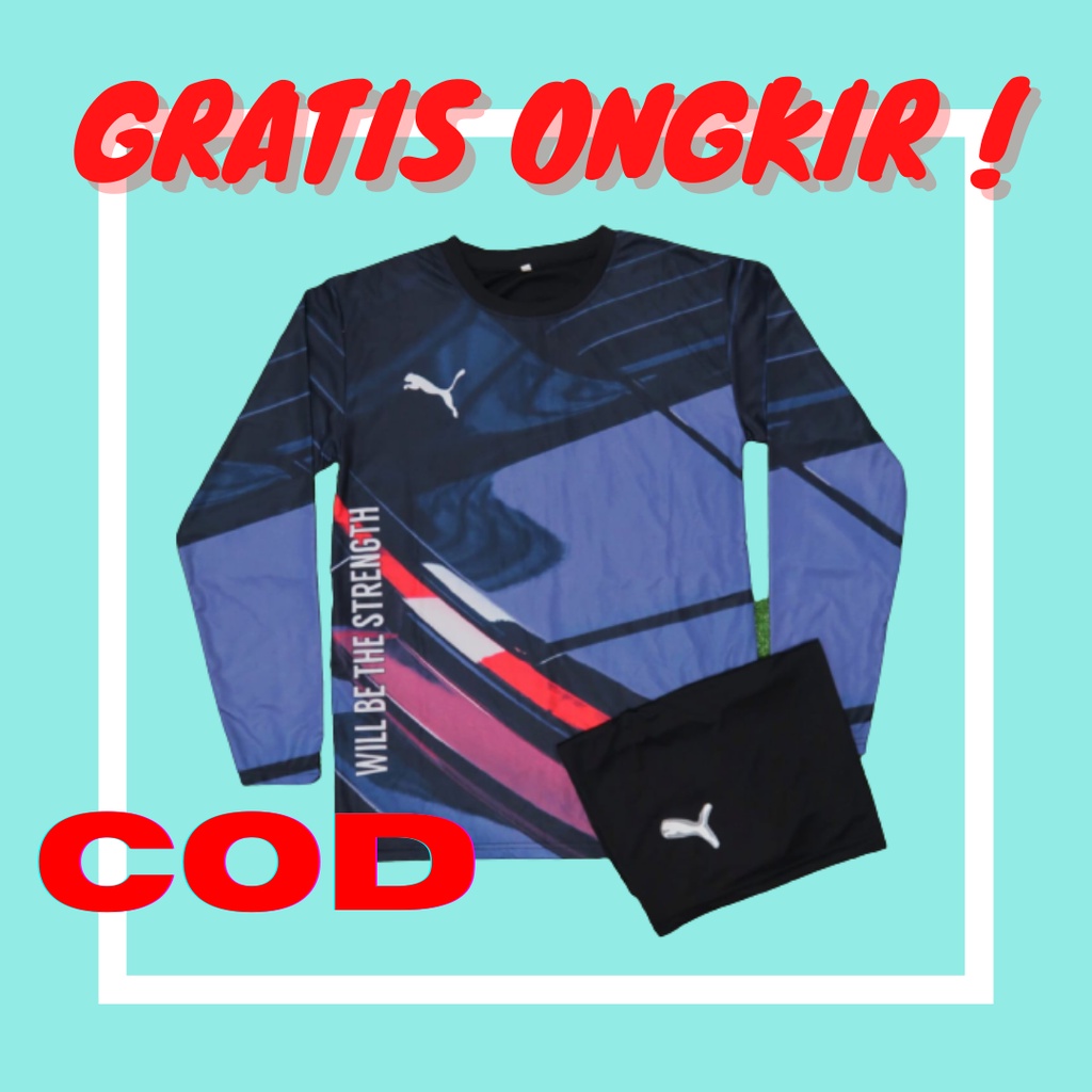 SETELAN KAOS LENGAN PANJANG PRIA PUMA 01 BAJU OLAHRAGA DRY FIT PREMIUM KAOS BOLA FULL PRINTING COD