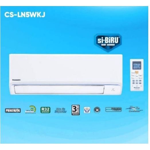 AC PANASONIC CS/CU-LN5WKJ 1/2PK SI-BIRU + PASANG (Depok dan sekitarnya)