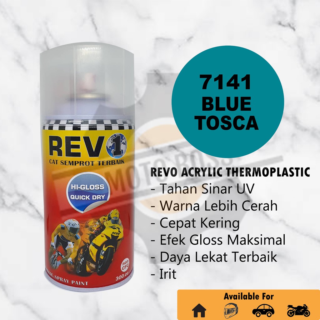 

Cat Semprot Acrylic Revo Blue Tosca / Hijau Toska 7141 - Pilok Pilox Akrilik