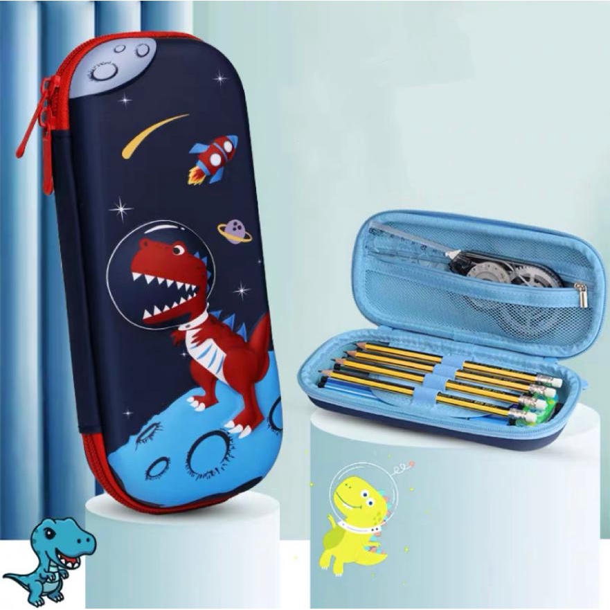 

(No Box)Kotak Pensil 3D Dino Astronot Waterproof 3Layers Hampers Kado Ultah