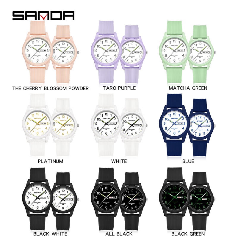 SANDA 6091 Jam Tangan Pria Wanita Analog Sport Tali Rubber Luminous WATCHKITE WKOS