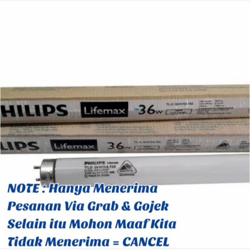 Lampu Neon TL-D Philips Lifemax 36Watt / 36W/36 WATT / 36 W