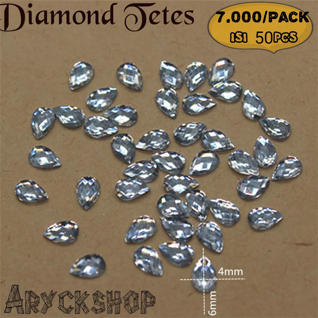 Diamond Tetes 4x6 Teardrop Diamond bahan nailart henna tasbih digital swarovski bahan Craft