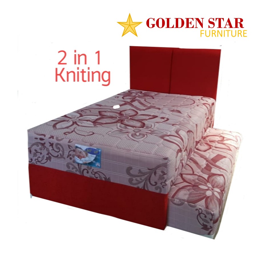 SET Kasur 2in1 Twin Anak Satelit Kids Spring Bed springbed Knitting