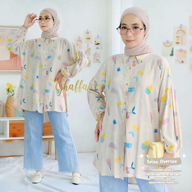 SELISA OVERSIZE BY GHAFFA THE LABEL / BLOUSE JUMBO / MOTIF MODERN REKOMENDED