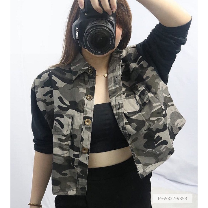 Jaket Canvas Army Lengan Panjang