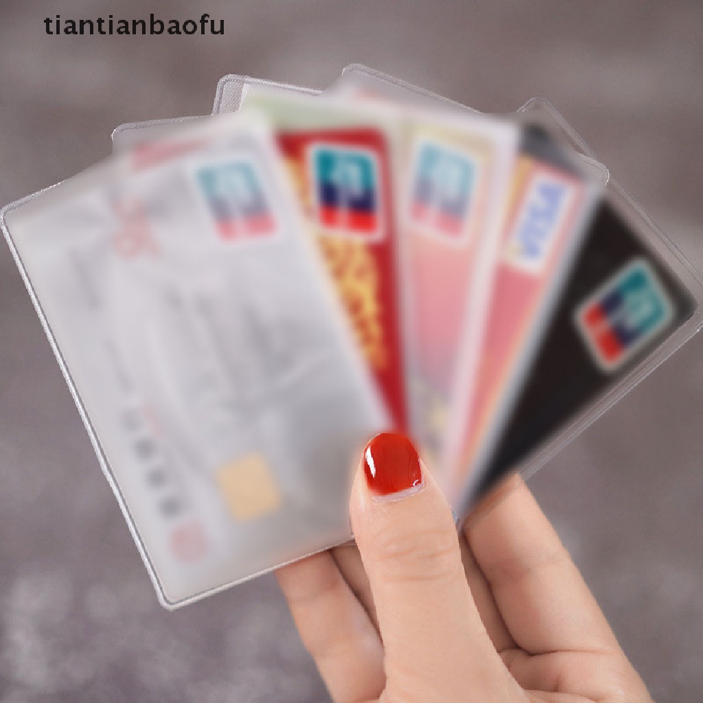 [tiantianbaofu] 10PCS PVC Clear Card Cover To Protect Credit Cards Waterproof  Card Holder Bag Boutique