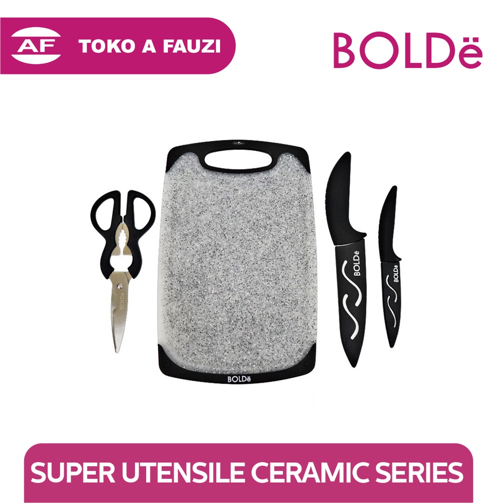 BOLDE SUPER UTENSILE CERAMIC SERIES  / Pisau set bolde 3+1pc