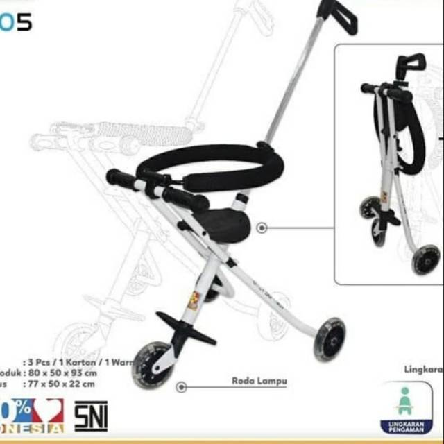 STROLLER EZZY RODA 3 PUTIH