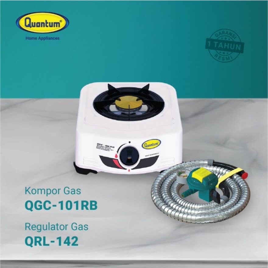 Paket Kompor Gas 1 Tungku QGC 101 RB dan Selang Regulator QRL 142