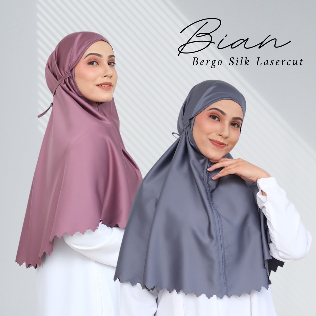 Bergo Polos Silk Premium Lasercut Bahan Satin Silk
