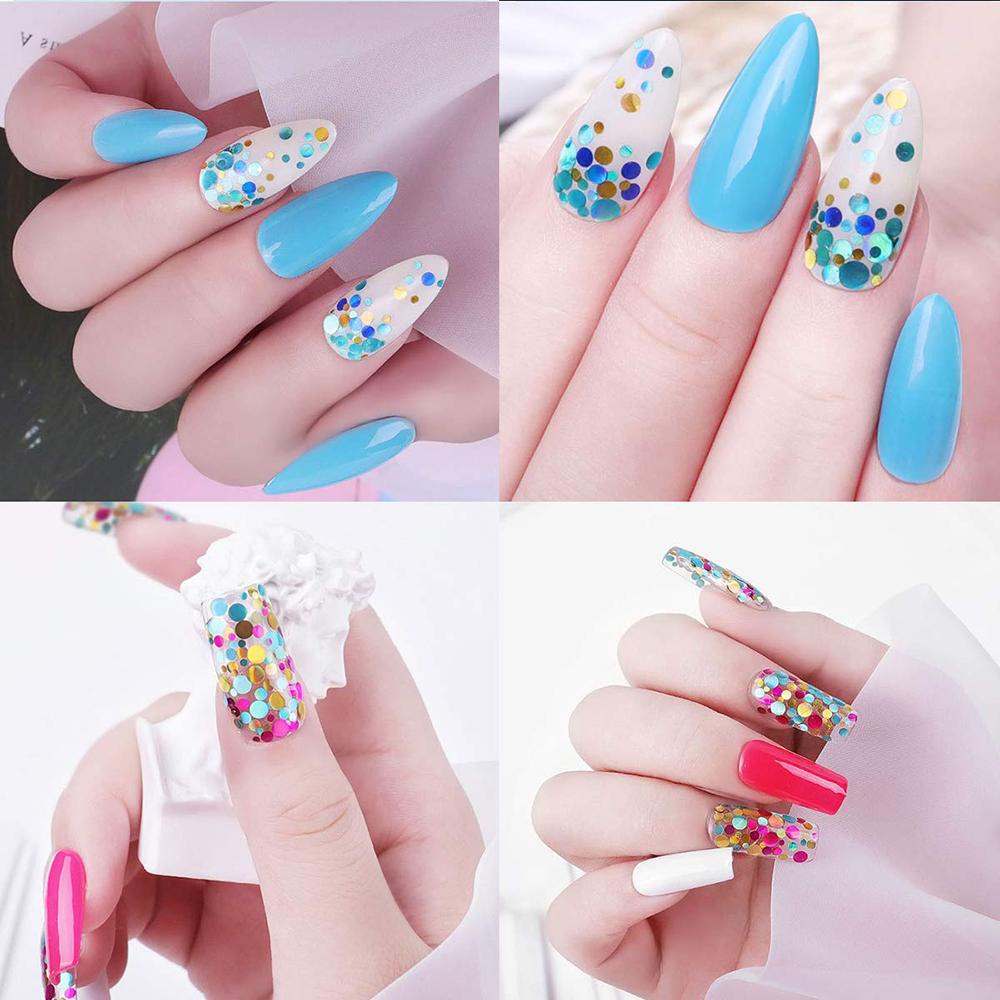 Mxbeauty Nail Art Bulat Sequin Charm Shines Dots DIY Dekorasi Nail Art