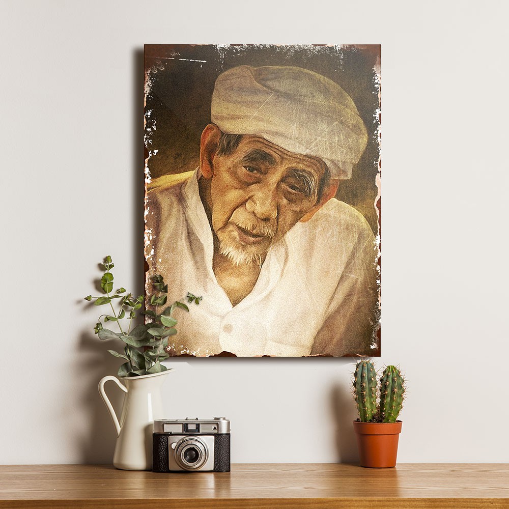 Mbah Moen Maimun Zubair Hiasan Dinding Dekorasi Poster Kayu Kaligrafi
