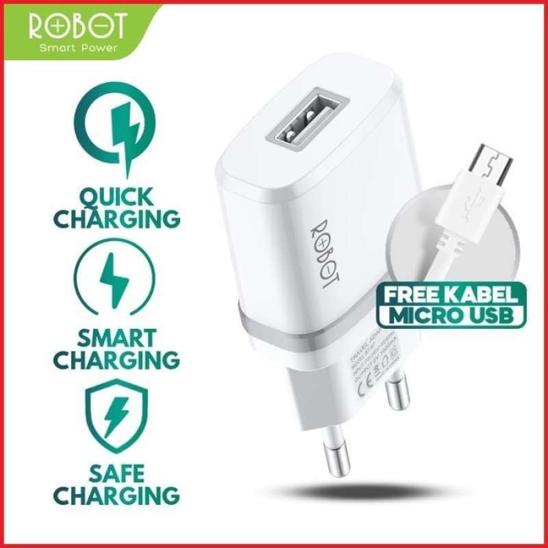 CHARGER ADAPTOR CAS CASAN ROBOT RT-K7  K7 5V 1A FIREPROOF Micro USB Cable Kabel Xiomi Realme Samsung