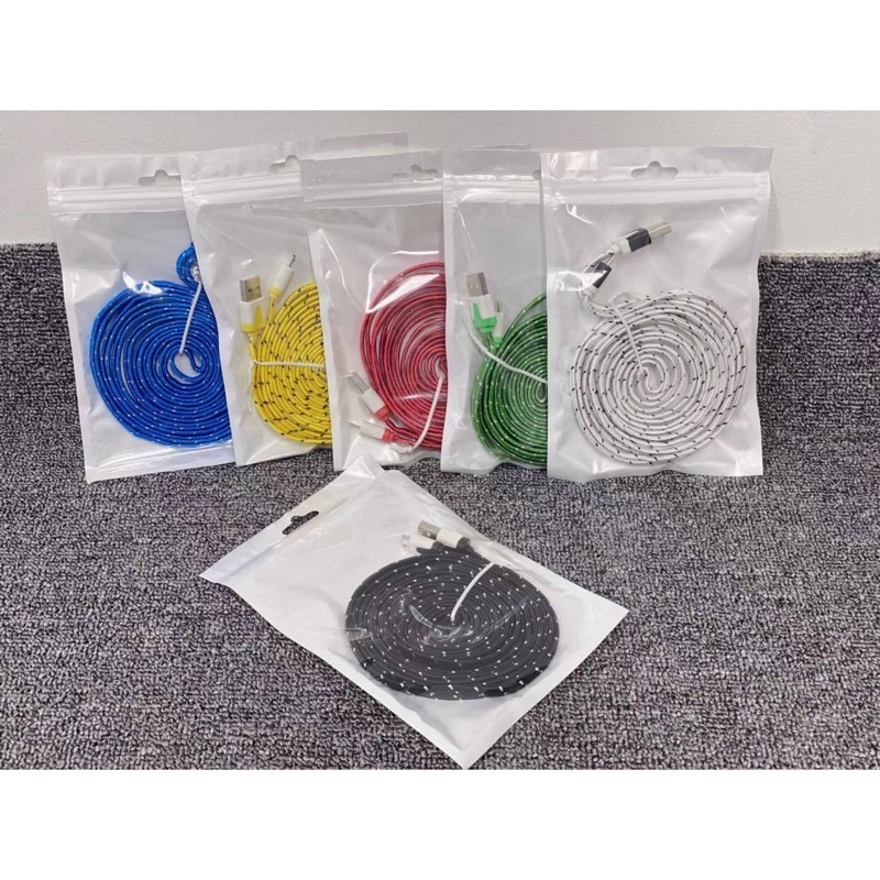 Kabel Data Motif Tali Sepatu 3 Meter colokan Micro V8