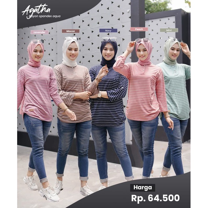 TERBARU AGATHA BLOUSE Ghina Fashion/Kaos Tunik Wanita Murah