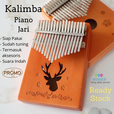 KALIMBA ALAT MUSIK PIANO JARI 17 KEYS THUMB PIANO FINGER Jempol Harpa MINI PIANO Kecapi FULL SET 17