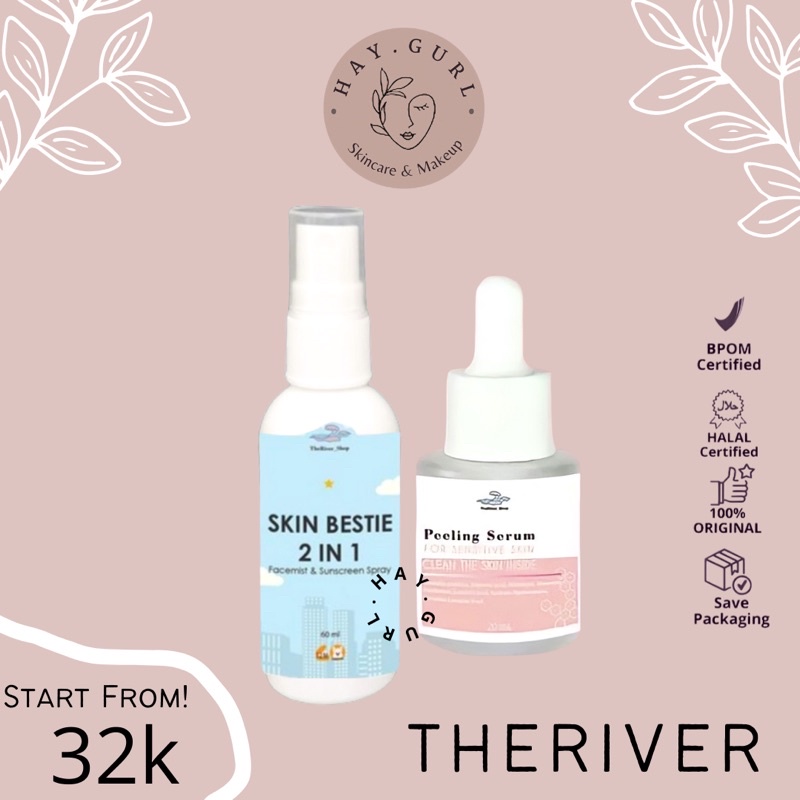 [READY] THERIVER_SHOP SERUM PEELING AHA BHA SUNSCREEN SPRAY SKIN BESTIE BY THERIVER SHOP CHARCOAL CL