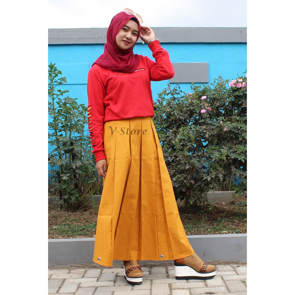 Rok Ring Panjang Warna Kuning Mustard