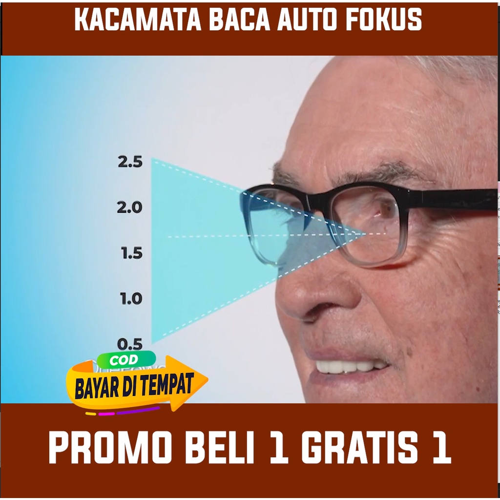 PROMO BELI 1 GRATIS 1 Kacamata Baca Plus Super Auto Fokus Anti Blueray Pria &amp; Wanita