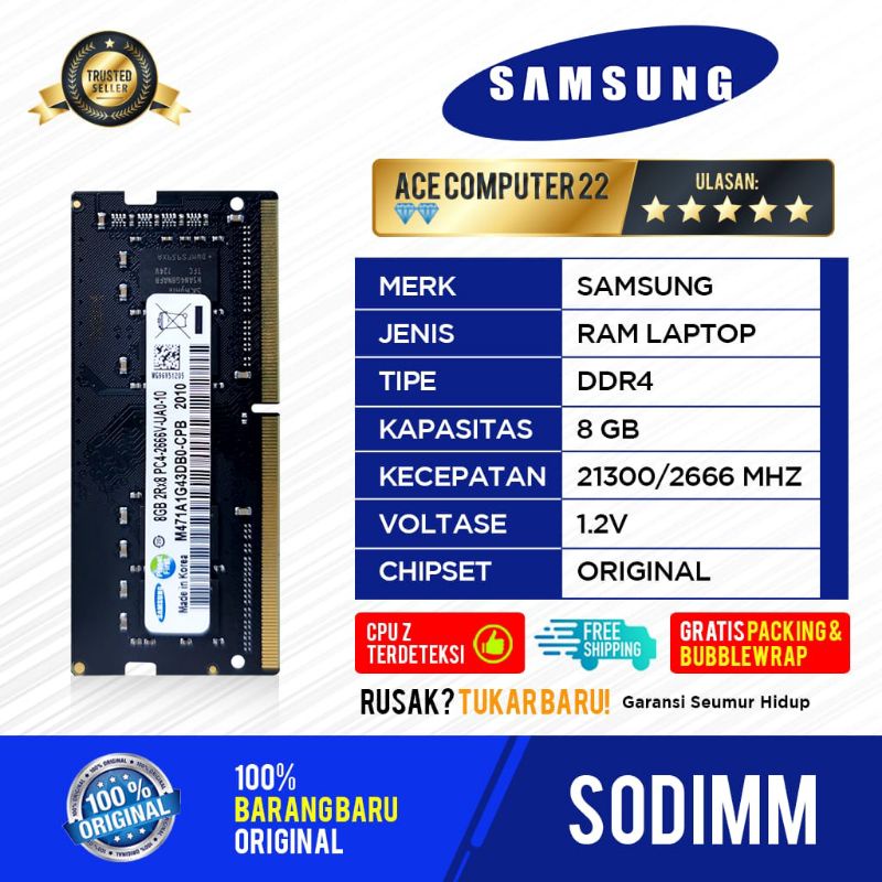 SAMSUNG SODIMM DDR4 8GB PC 21300